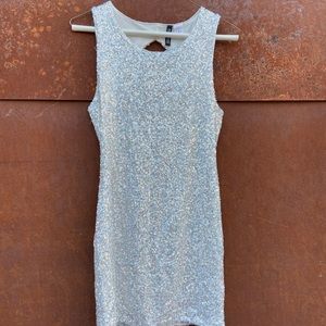H&M silver sparkle mini dress holiday party dress